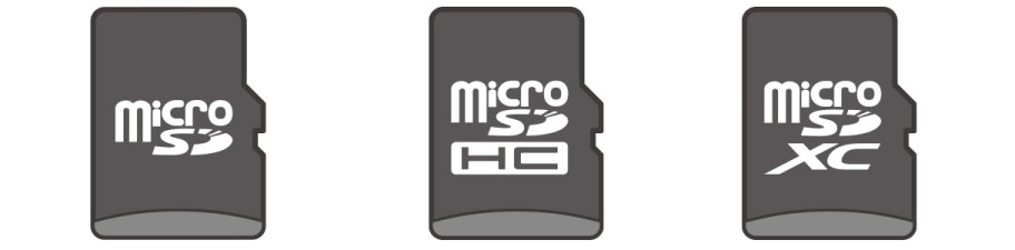 mikroSD-kort som støttes
