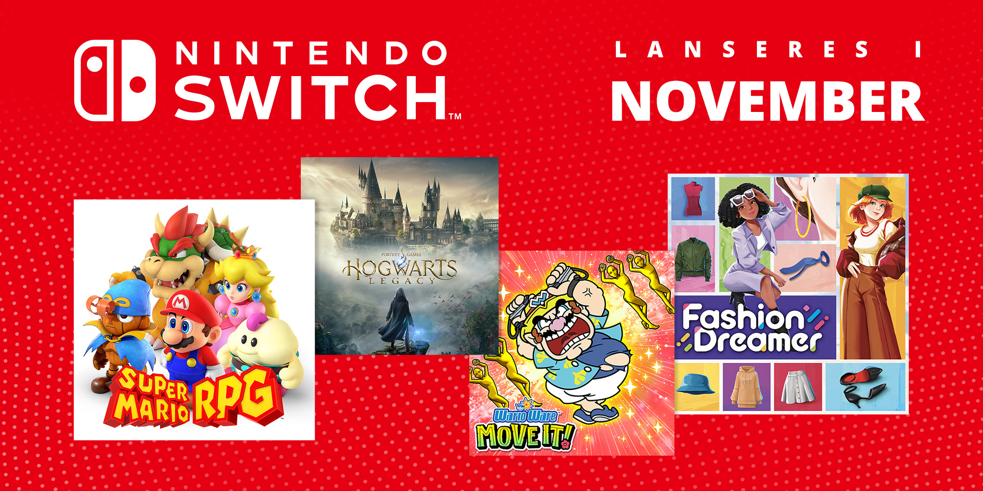 Spill som lanseres til Nintendo Switch – november 2023