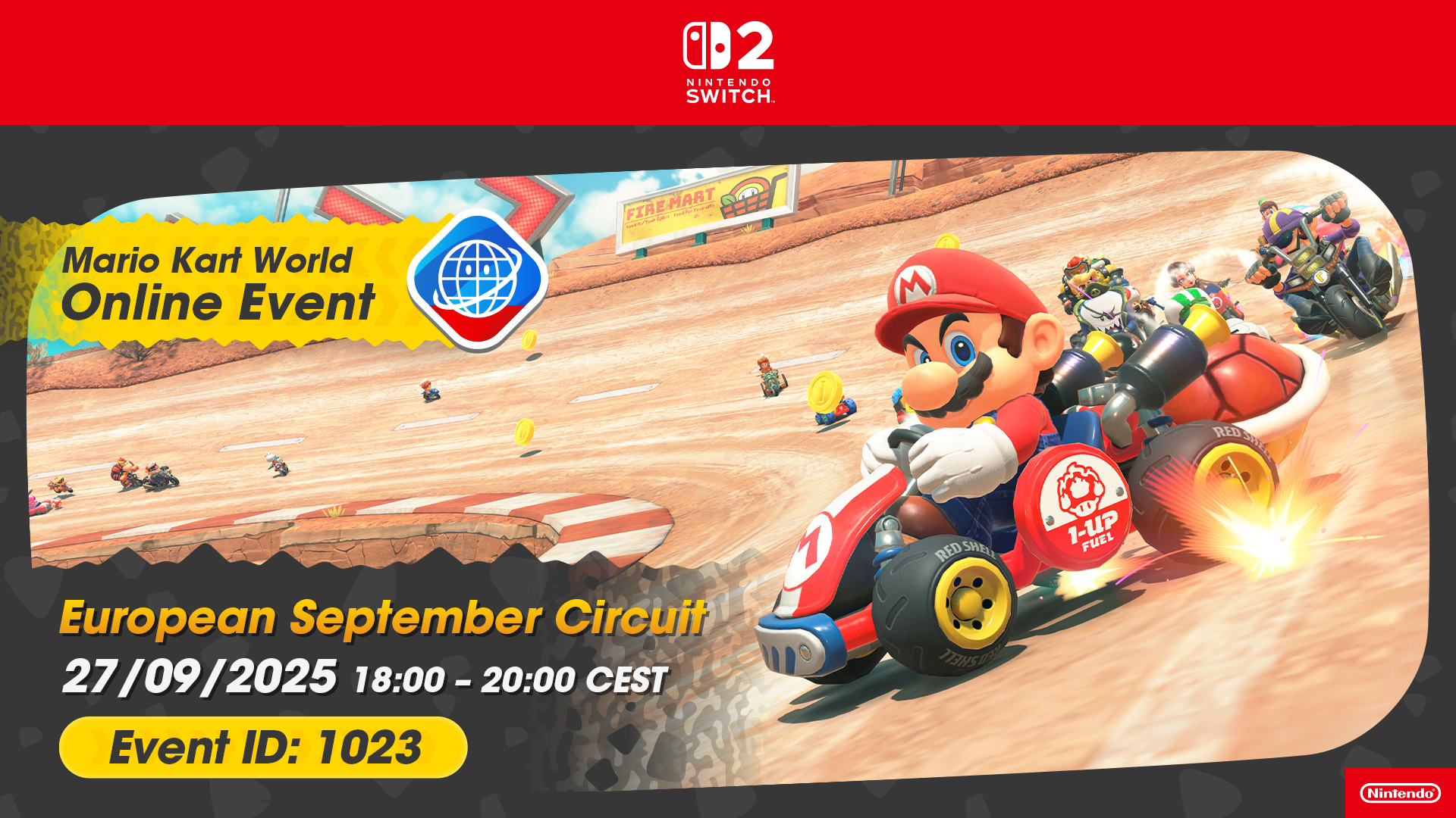 Ta del i det første europeiske onlineeventet i Mario Kart World noensinne!