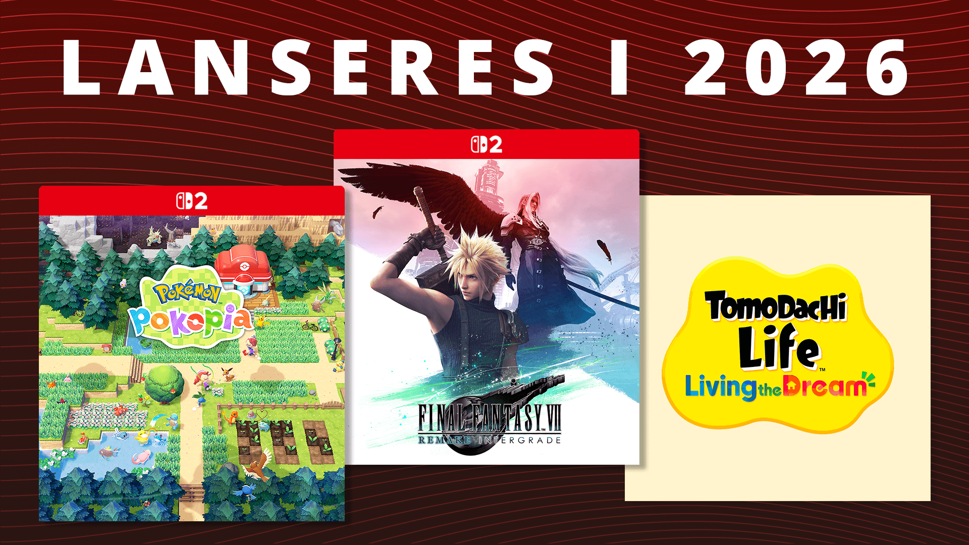 Spill som lanseres til Nintendo Switch 2 og Nintendo Switch i 2026